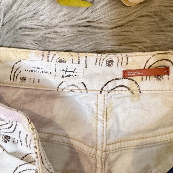 Anthropologie Hannah Leathers Pilcro Dolphin Rainbow Print Denim Shorts Sz 29 - Picture 3 of 11